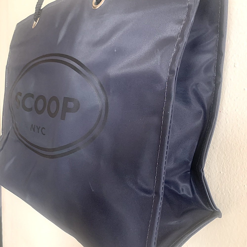 SCOOP(NYC)MatteVinyl Tote Bag-15”L x 10”W x 6” D-JetBlack-RARE FIND!READ!